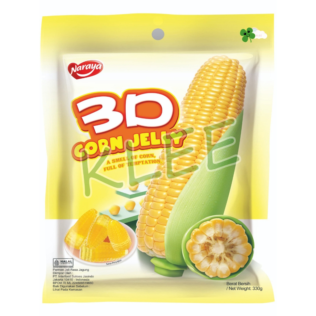 

Naraya 3D Corn Jelly - Permen Jeli Bentuk Jagung - Permen Jeli Rasa Jagung - Corn Jelly Candy 330g