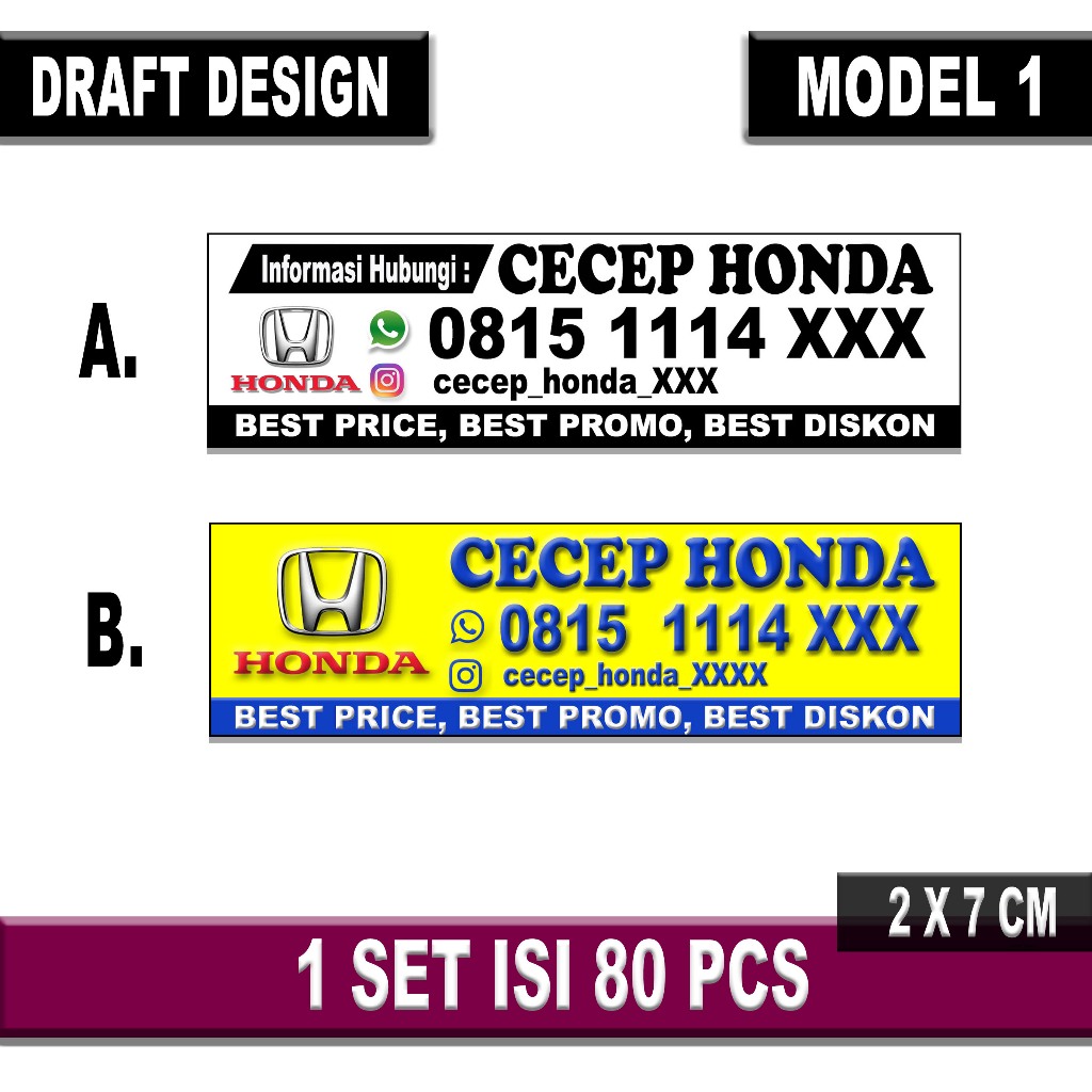 

Isi 80 Pcs Cetak/Custom Sticker Full Color Label Nama Marketing Sales Mobil Automotive