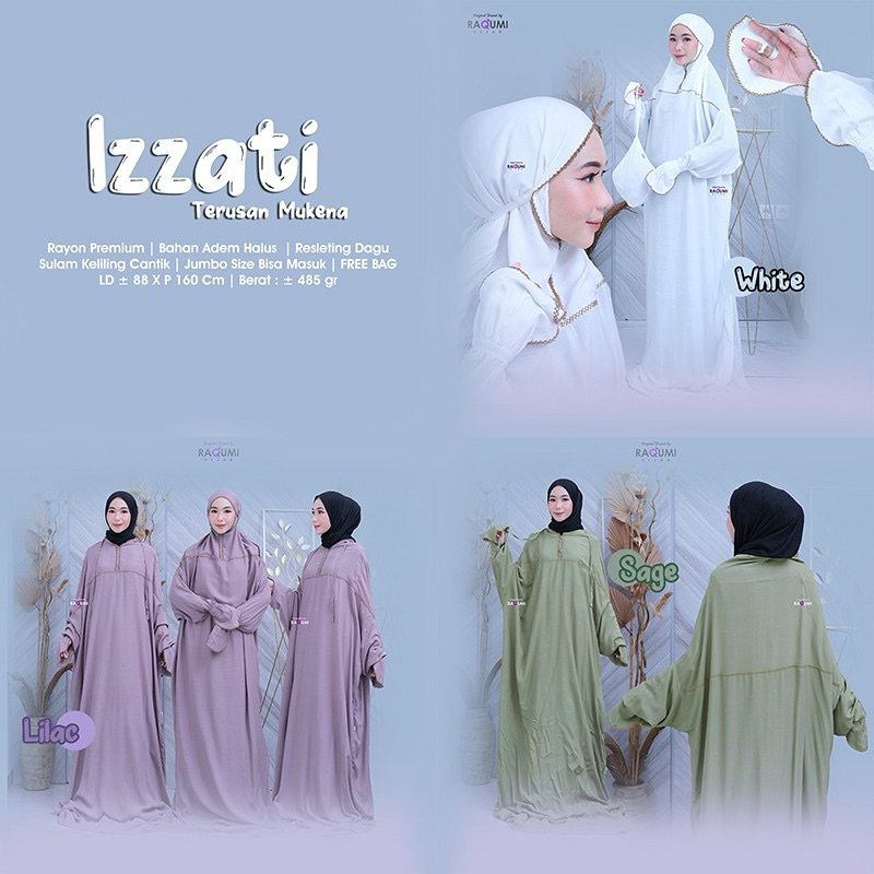 Izzati Mukena Terusan Original Raqumi Hijab Ori Raqumi Terusan Mukena Izzati Mukena Rayon Premium