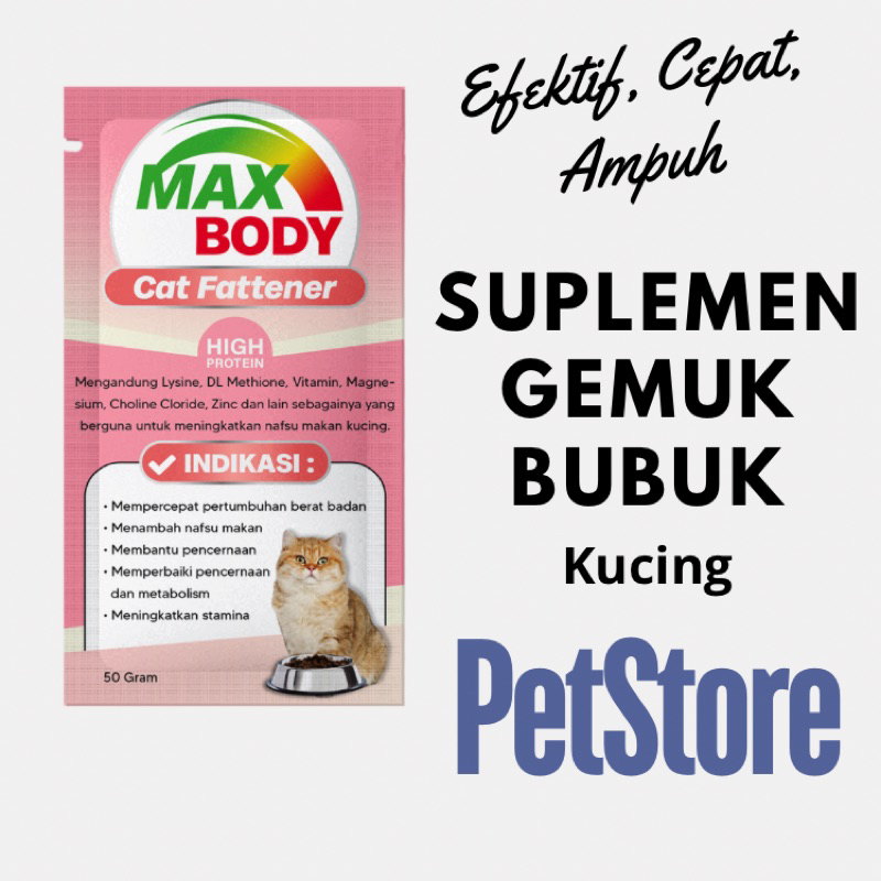 Suplemen Penggemuk Kucing MAX BODY CAT penambah nafsu makan