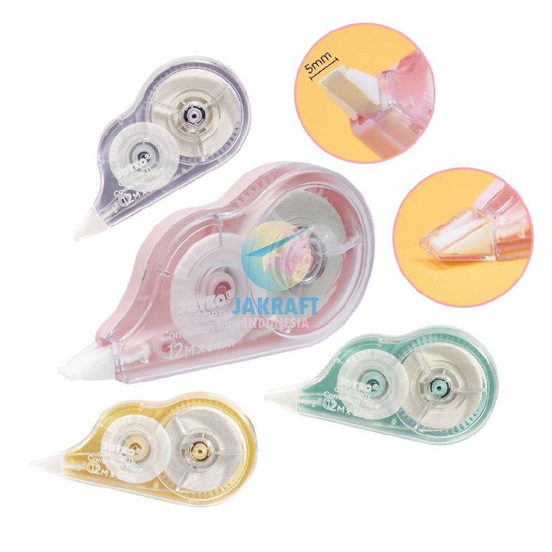 

PESTA DISKON 1 Pcs Correction Tape JOYKO CT522PTL TipX Tip Ex Pita 12 Meter isi Lebih Banyak Long Life Pastel