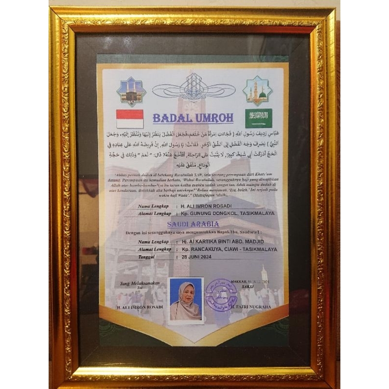 sertivikat badal Umroh(pakai pigura)