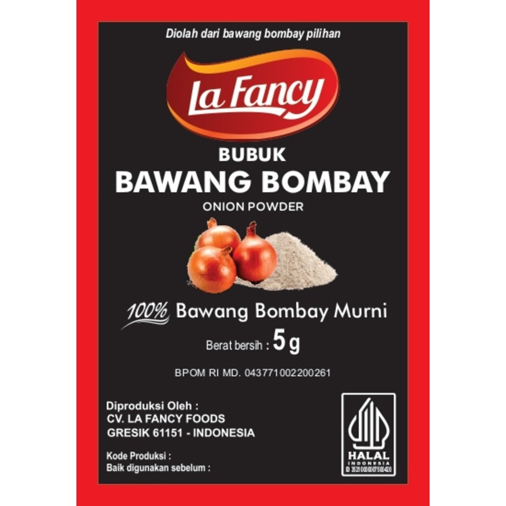 

Bawang Bombay Bubuk Sachet La Fancy Foods Onion Powder Rempah Murni Bumbu Masak