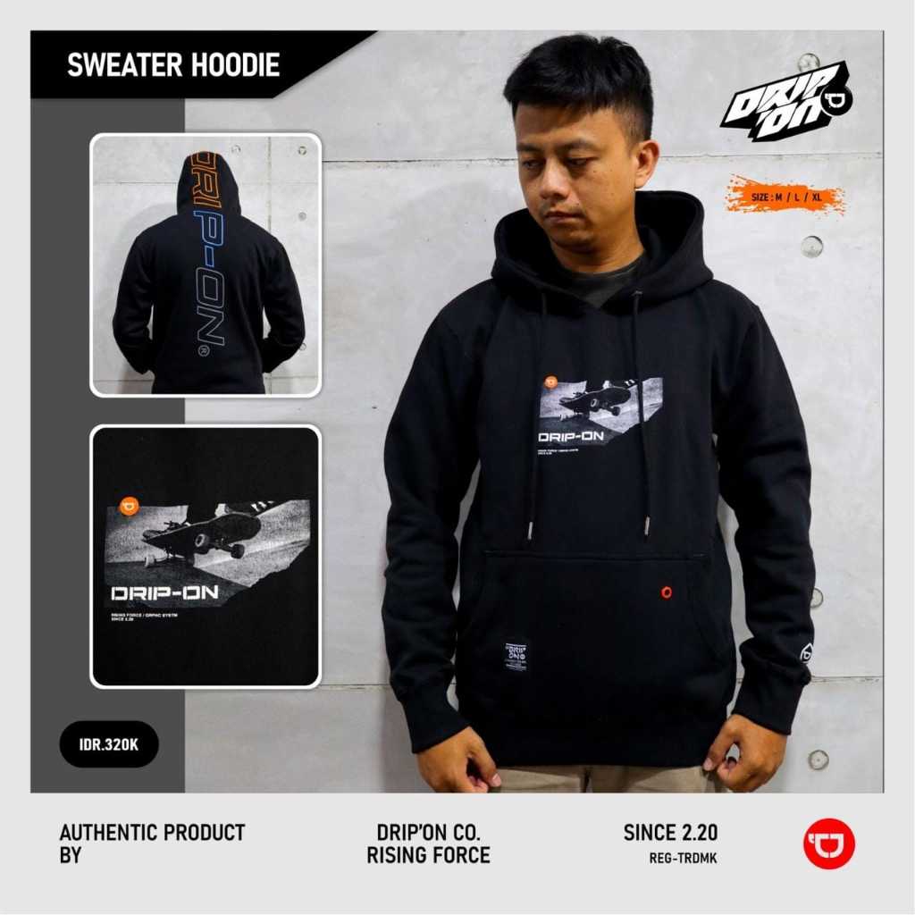 DRIP'ON Hoodie Distro Pria Hoodie Ori Pria Hoodie Hitam Pria Ukuran M L XL