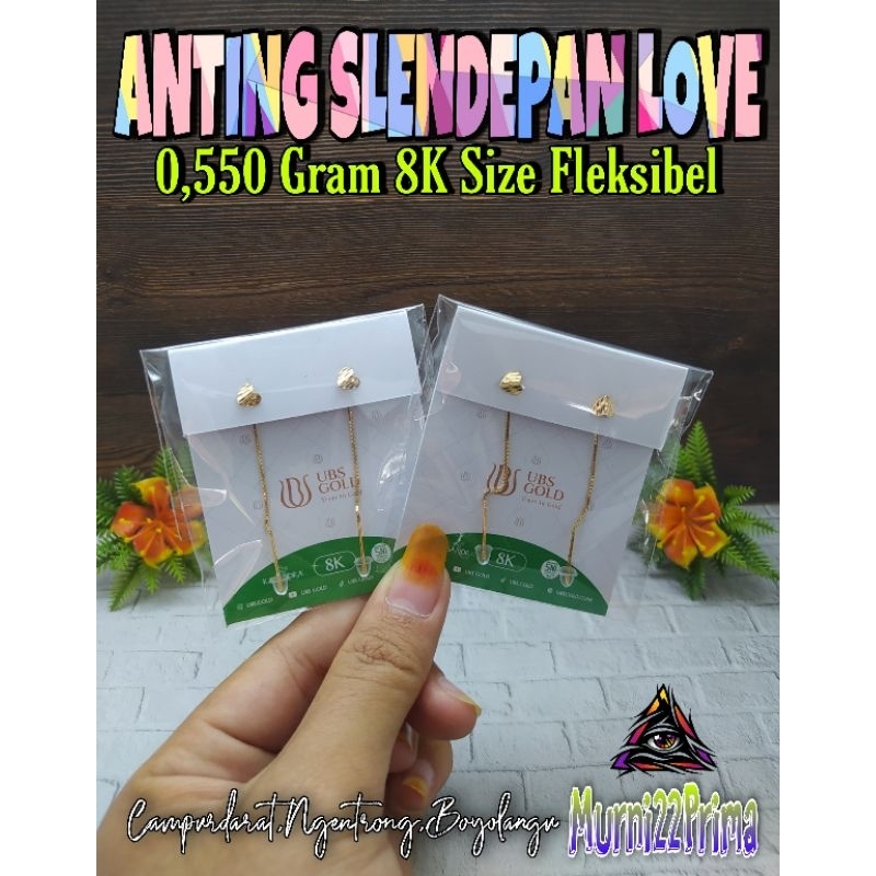 ANTING SLENDEPAN LOVE EMAS ASLI