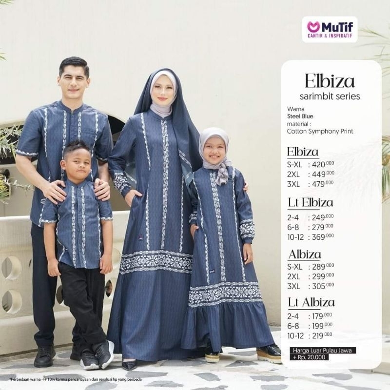 SARIMBIT ELBIZA MUTIF STEEL BLUE//GAMIS TERBARU//GAMIS MUTIF//KOKO MUTIF