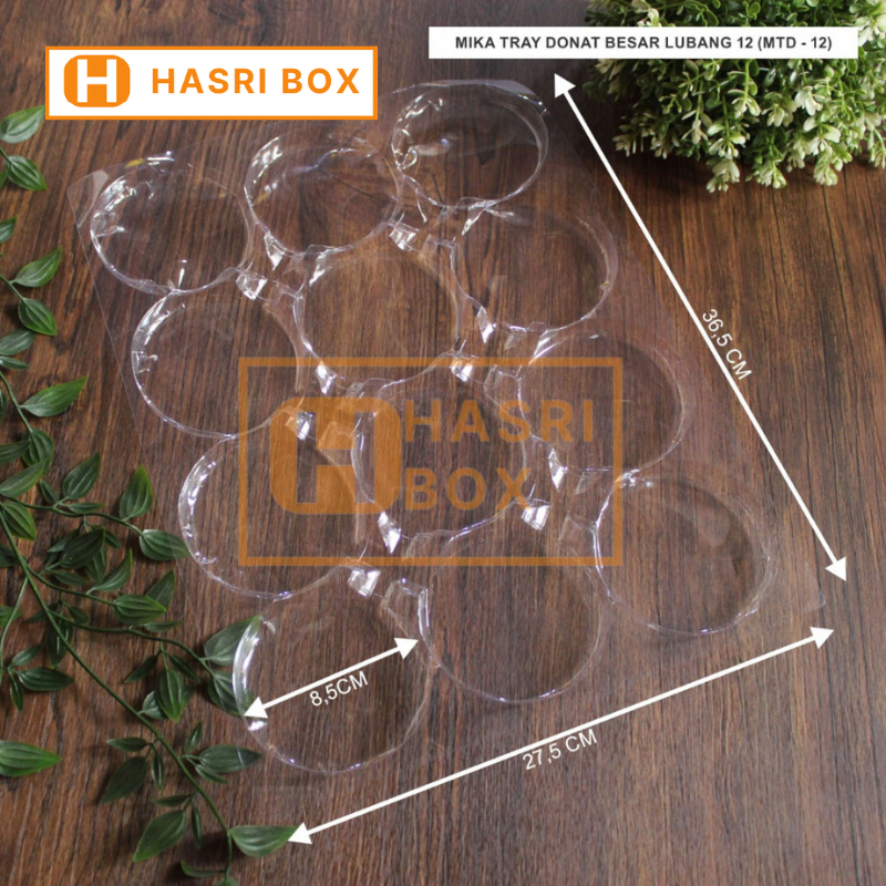 ( 25 pcs ) Mika Donat Besar Isi 12 Lubang Tray Mika Donut Bomboloni Packaging Makanan Tempat Kue