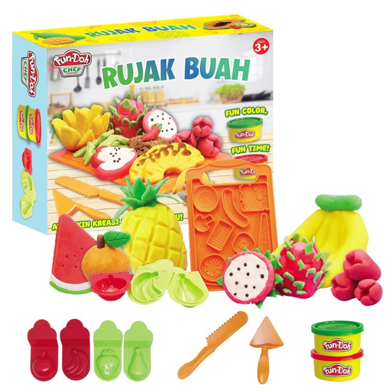 Mainan Edukasi Rujak Buah 28215 Lilin Plastisin Cetakan Rujak Buah Fundoh