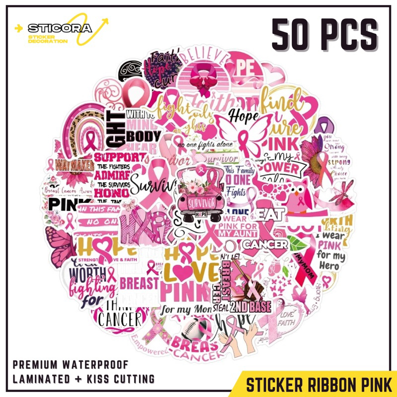 

[50 Pcs] Stiker Pack Pita Pink Girl Aesthetic Vinyl Waterproof Laminated Dekorasi Laptop Handphone Thumblr