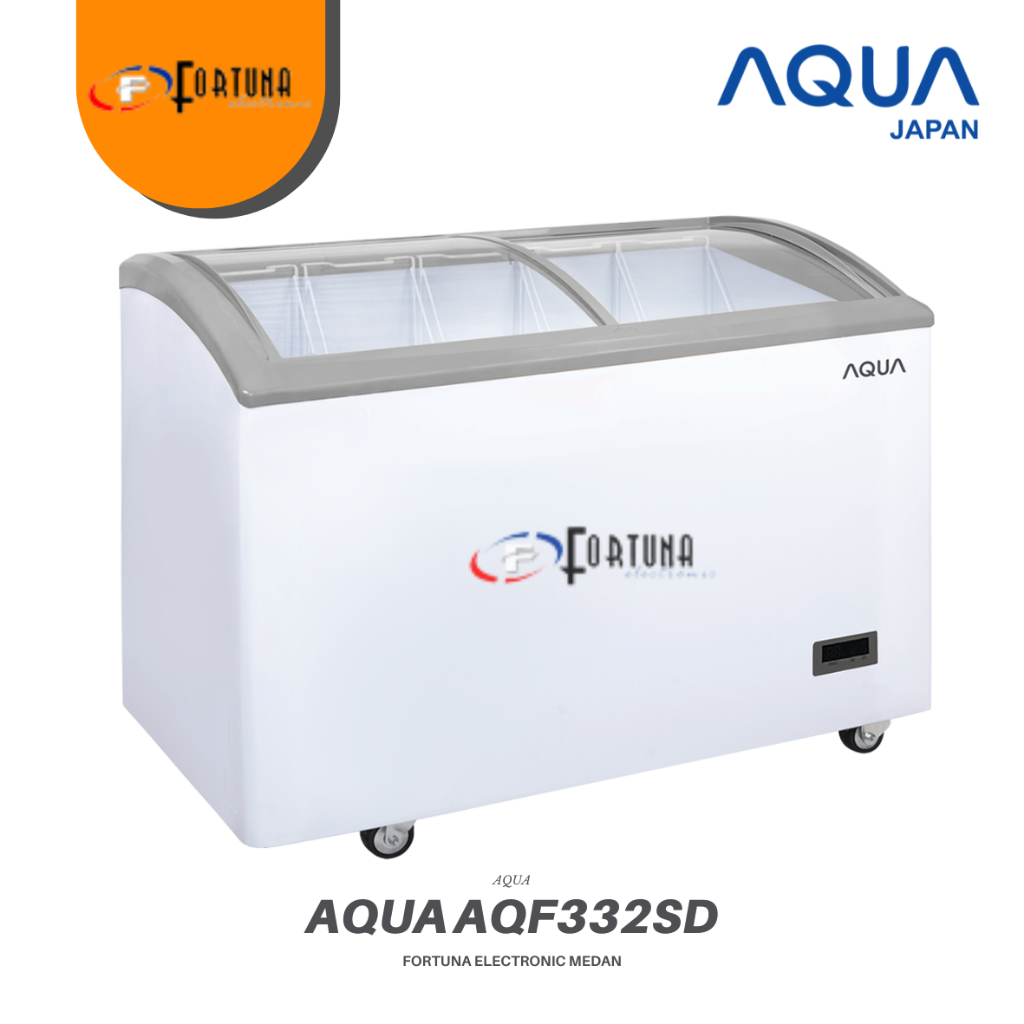 BOX FREEZER AQUA SLIDING KACA CHEST FREEZER 332LITER AQF332SD