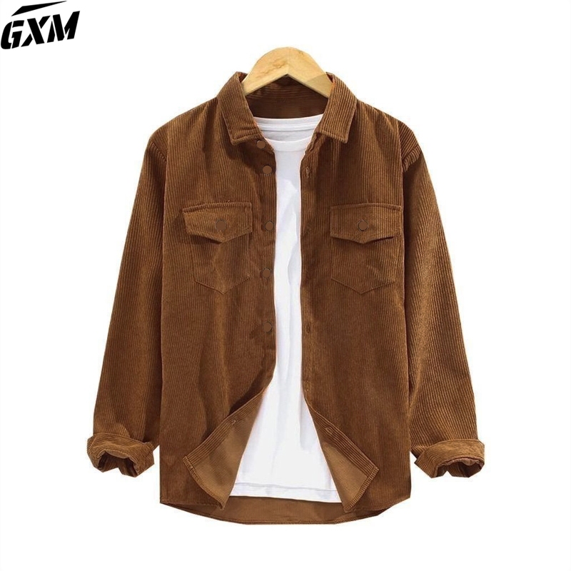 Garansi Gxm Jaket Corduroy Pria Jumbo M-5Xl Jaket Pria Korean Style Oversized T Shirt Vintage
