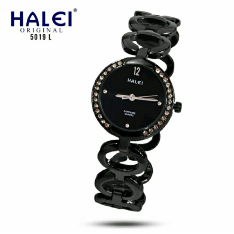 Jam Tangan Wanita Halei 5019 Original - Black