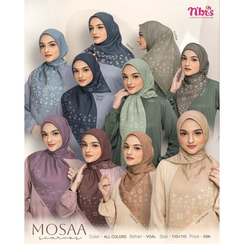 (COD) MOSAA SCARVES NIBRAS/NIBRAS HIJAB/KERUDUNG NIBRAS/SCARVES NIBRAS/KERUDUNG SEGI EMPAT/KERUDUNG 