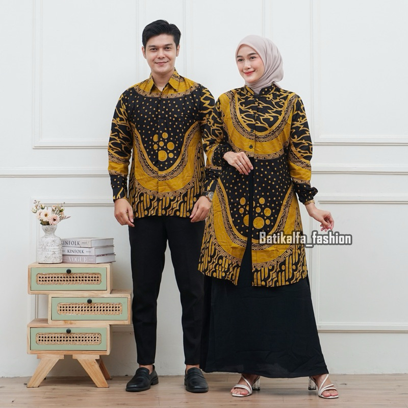 Gamis Batik Kekinian Dres Muslim Terbaru Couple Gamis Modern Bahan Katun _Motif Morena