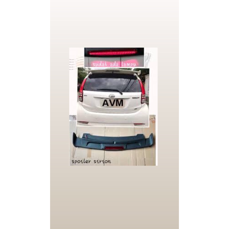 termurah spoiler daihatsu sirion perodua myvi plastik dengan lampu