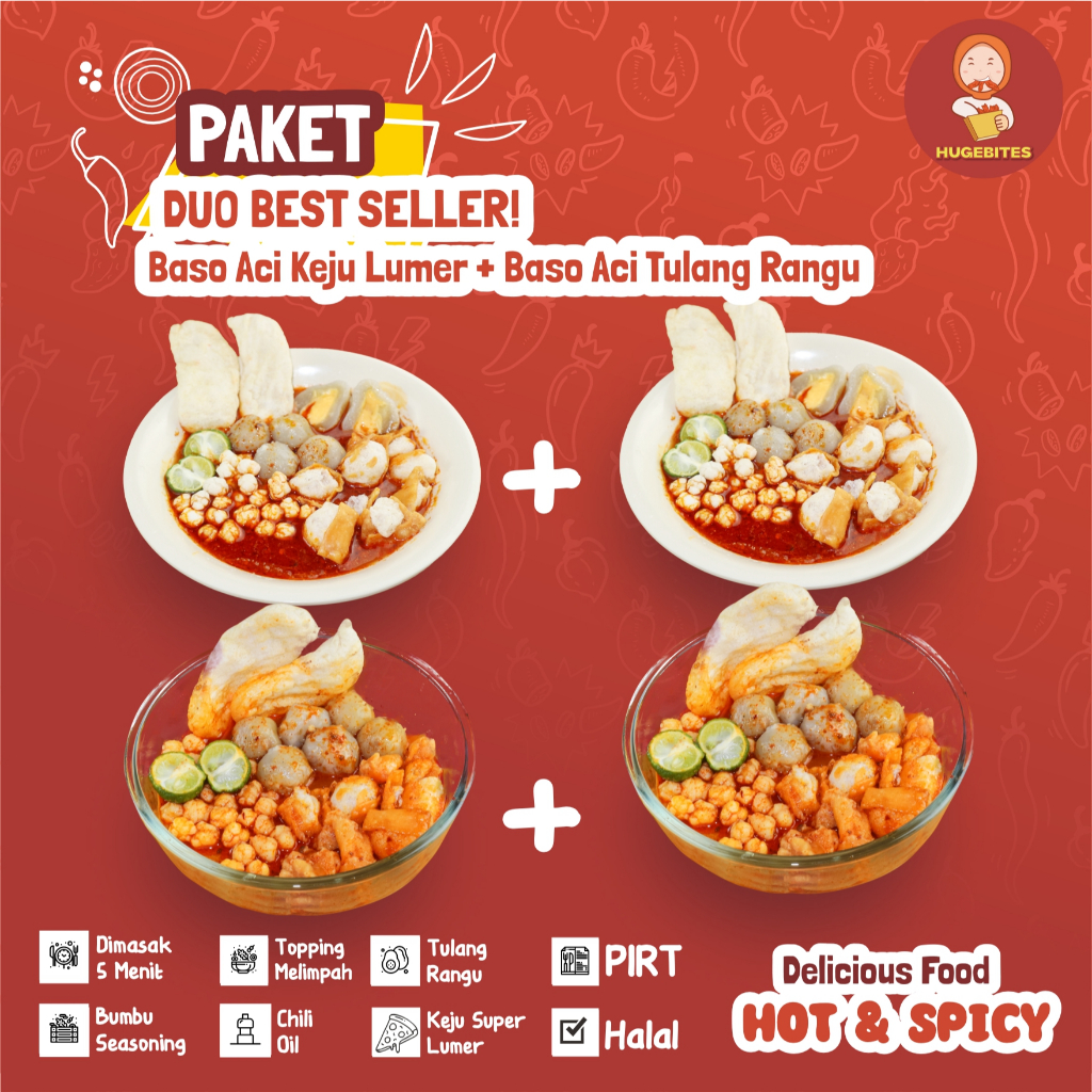 

PAKET 2 BASO ACI KEJU LUMER & 2 BASO ACI TULANG RANGU BAKSO HUGEBITES BOCI HALAL FROZEN FOOD PREMIUM MURAH