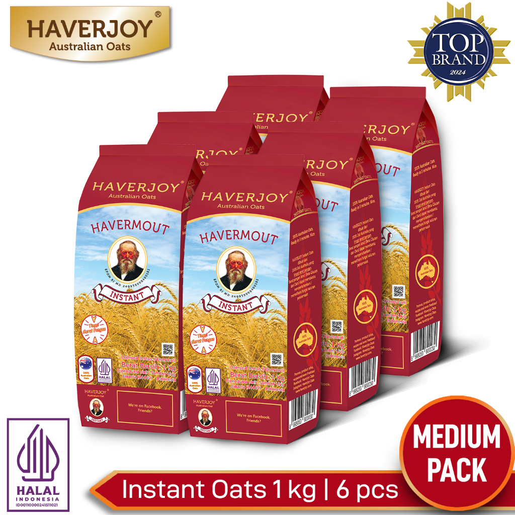 

Haverjoy Medium Pack Instant Oats 1kg - 6 pcs