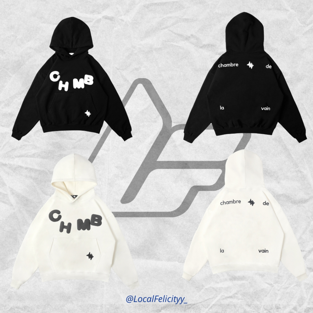 [100% ORI NO KW] Hoodie Boxy Chambredelavain - CHMB Basic White // Hoodie Boxy Chambredelavain - CHM