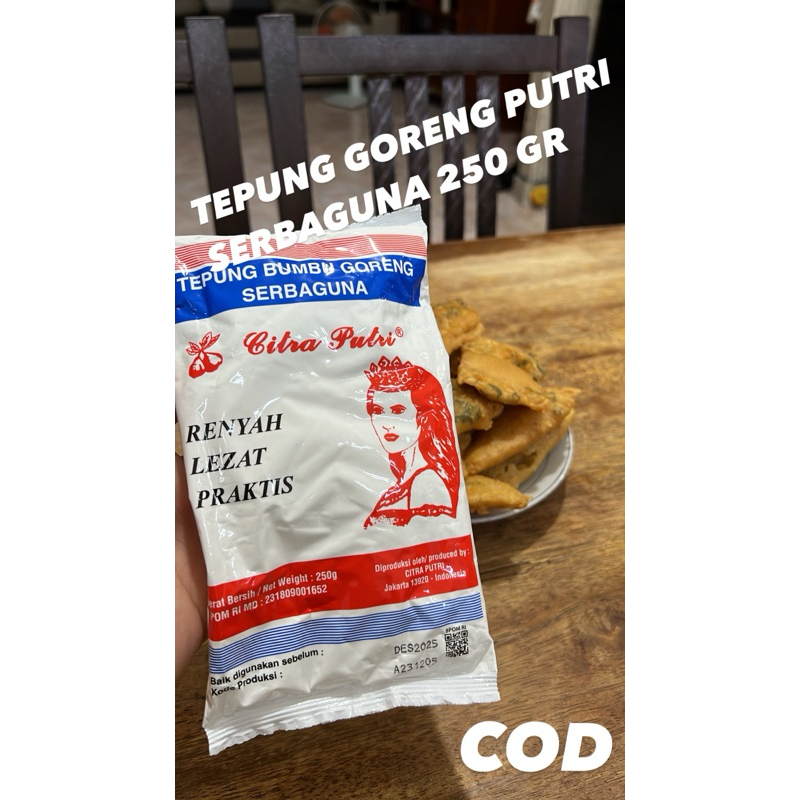 

TEPUNG GORENG SERBAGUNA CAP PUTRI 250 GR / TEPUNG GORENG PUTRI