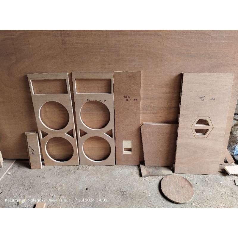 kit board / potongan box speaker sr h-ka 12 inch double