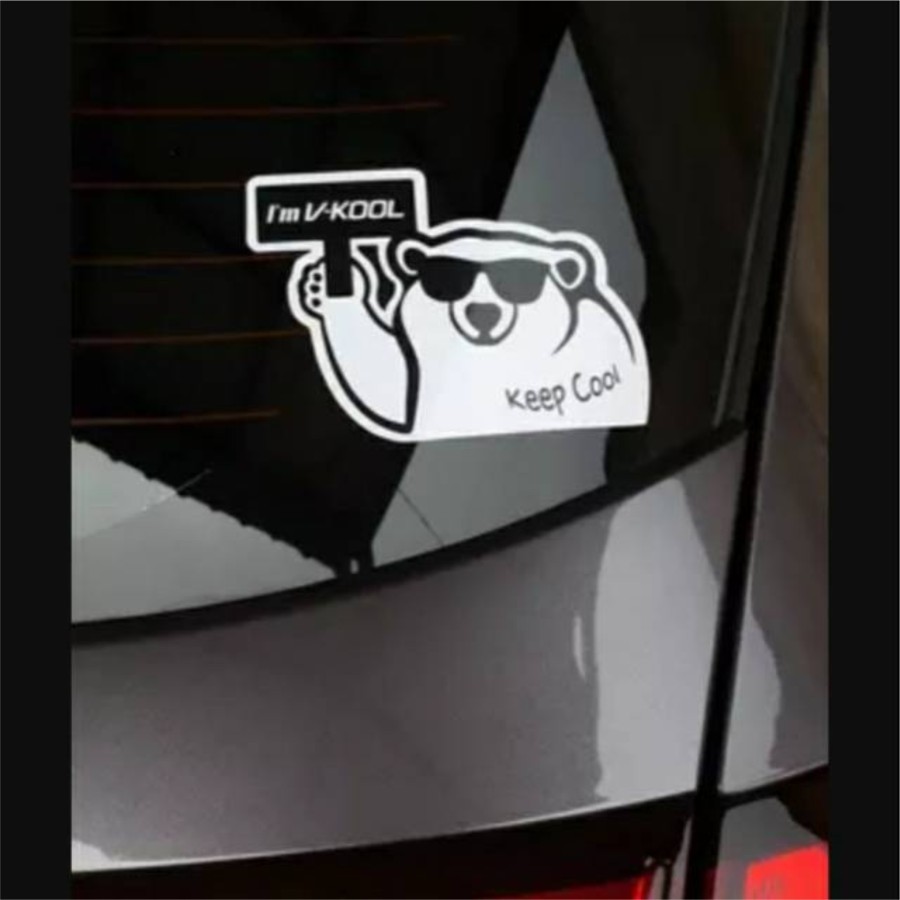 CUTTING STICKER KACA MOBIL I'M V-KOOL STIKER KEEP COOL KEREN