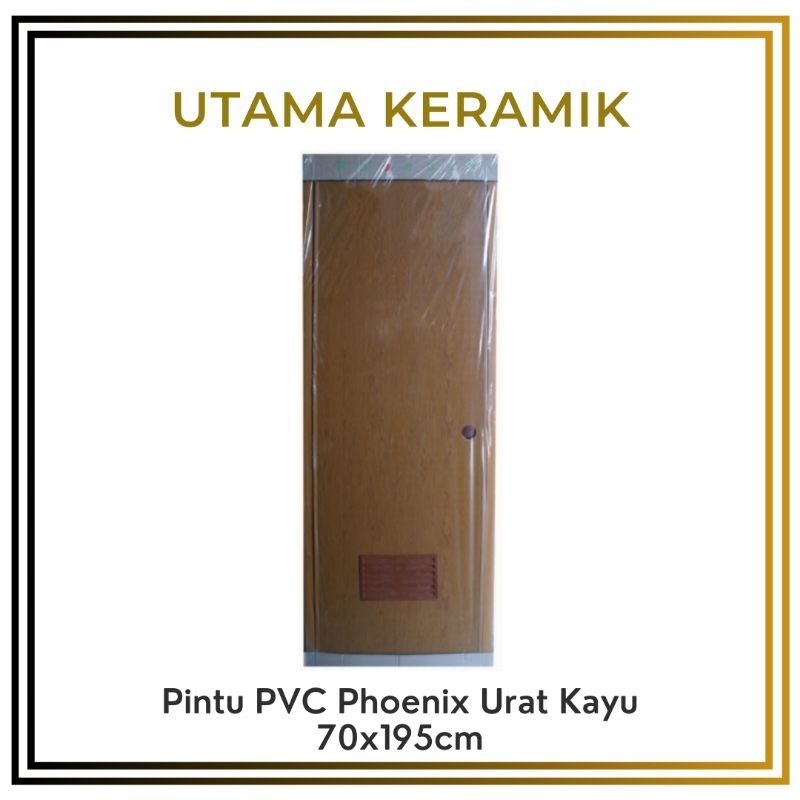 Pintu pvc kamar mandi phoenix coklat urat kayu