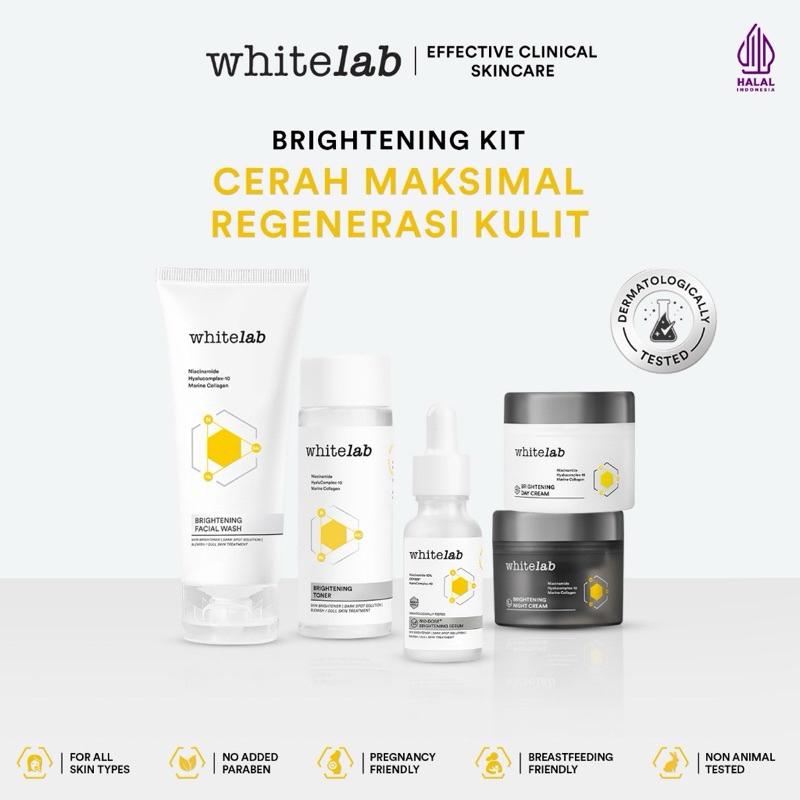 Ready Stock Makassar! Original 100% Whitelab  , C-Dose Serum Sunscreen Gel SPF 50 Brightening Paket 