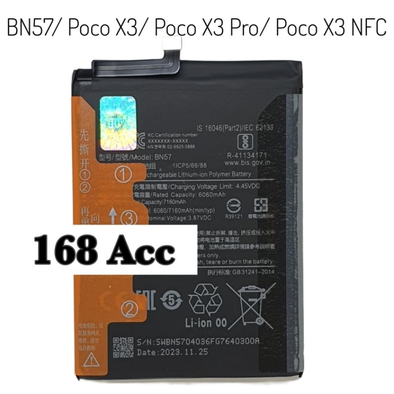 Baterai Batre Poco X3 / Poco X3 Pro / Poco X3 NFC / BN57 Original Batrai Battery