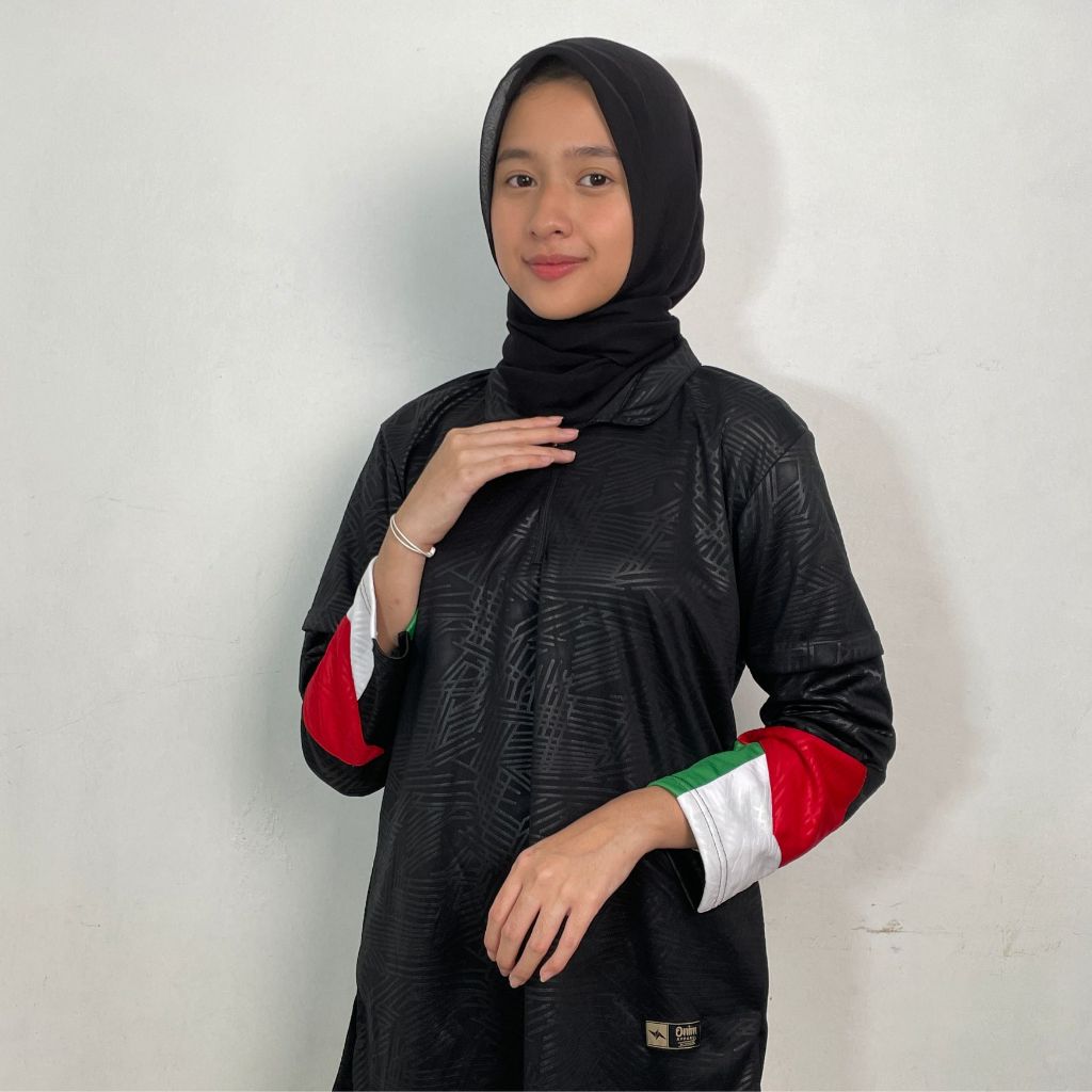 Tunik Hitam Jabalia  - Onim Apparel Palestina