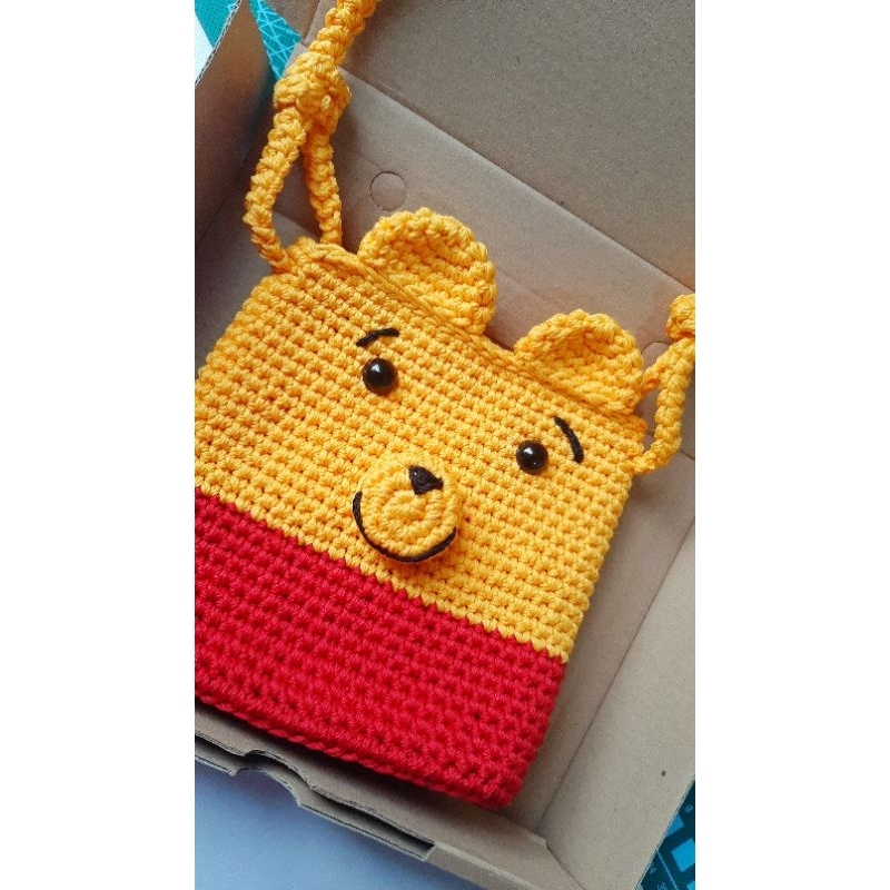 Tas rajut anak | PRE-ORDER ✅ | TAS RAJUT POOH | Tas rajut anak gift