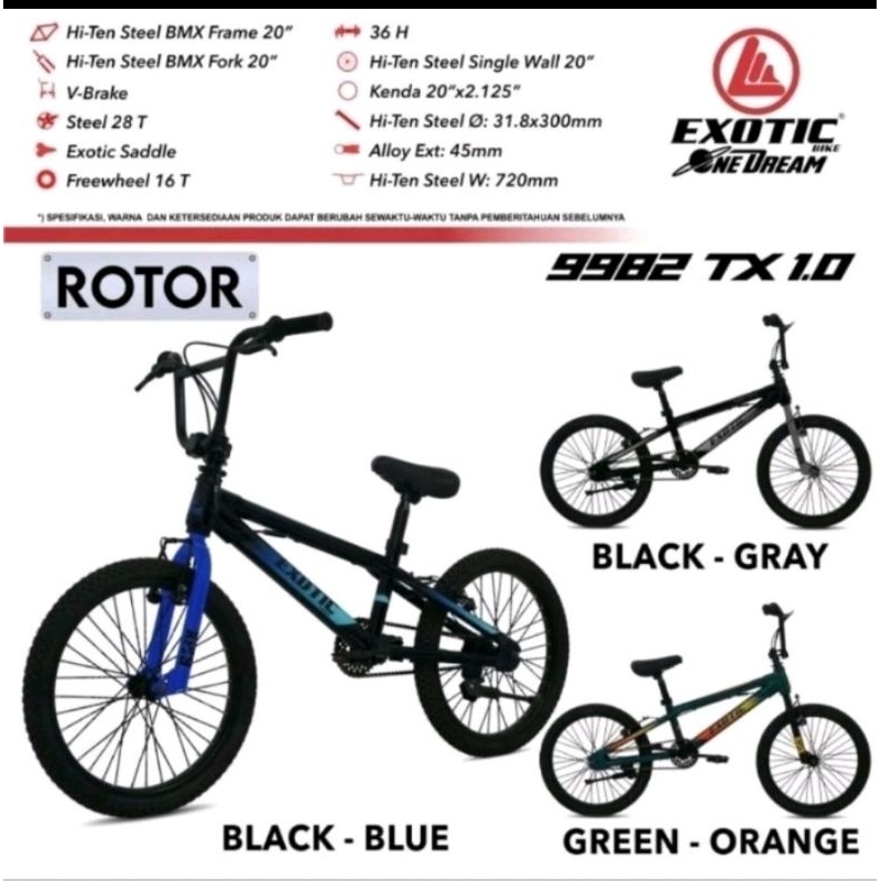 sepeda BMX Exotic Rotor 9982 TX 1.0 Rotor