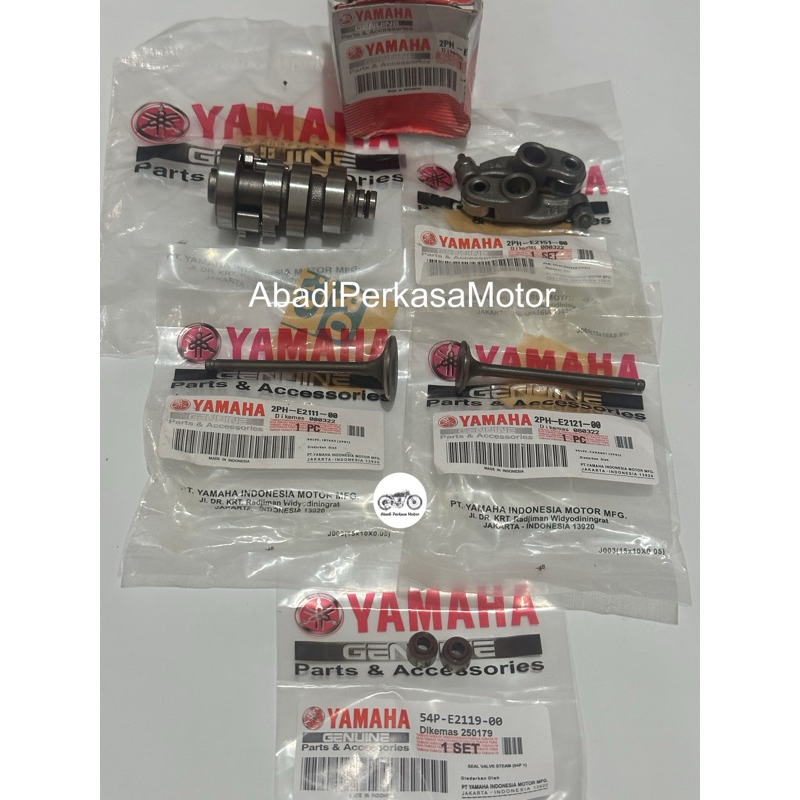 Paket Komplit Noken as + Platuk Klep + Klep Set Payung + Seal Klep Yamaha Mio M3 Soul GT 125 Fino 12