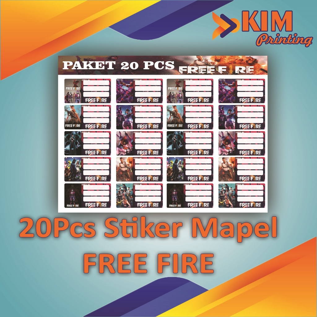 

(20PCS) STIKER LABEL BUKU PELAJARAN / STIKER LABEL NAMA BUKU PELAJARAN KARAKTER FREEFIRE
