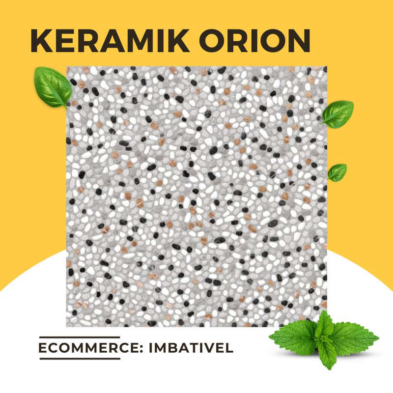 Keramik Lantai 40x40 Asia Tile Orion (Motif Batu Kerikil) │ Keramik Lantai Garasi / Teras / Tangga