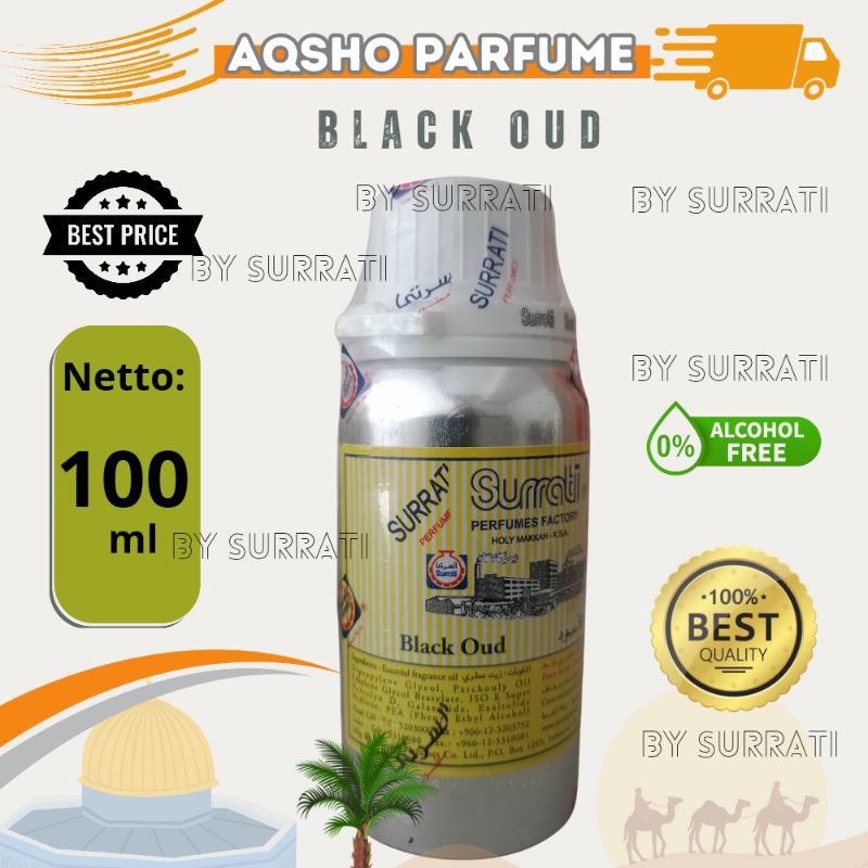 Black Oud Surrati 100ml Original Saudi Arabia Import Segel, Biang Parfum, Bibit Minyak Wangi