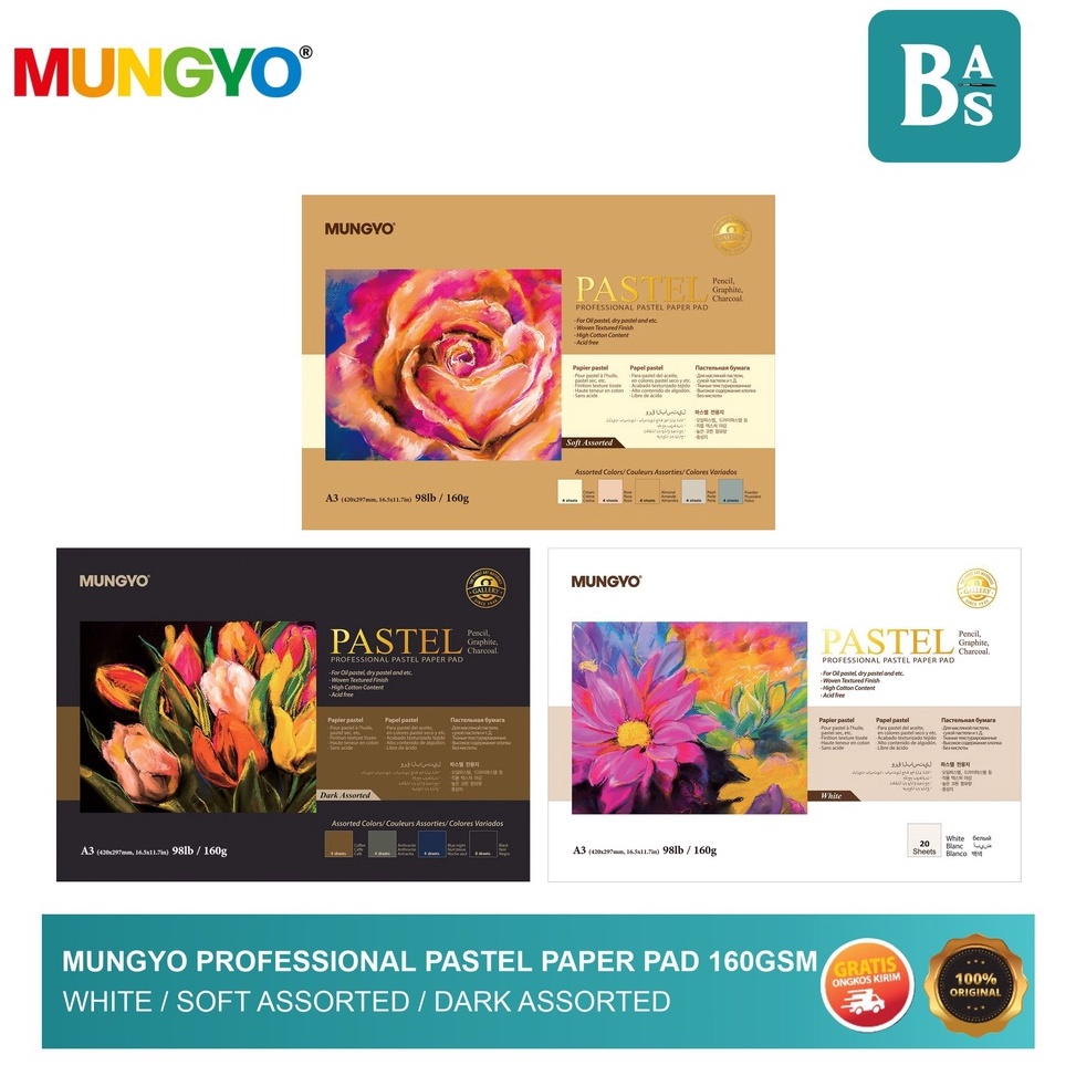 

Mungyo Soft Color Pastel Paper PAD 16 GSM Soft White Dark KODE D1H9