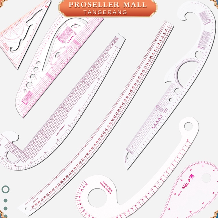 

Penggaris Jahit Transparan Clear Measuring Penggaris Tailor Untuk Industri Pakaian Menjahit 7 Pcs KODE G8O5