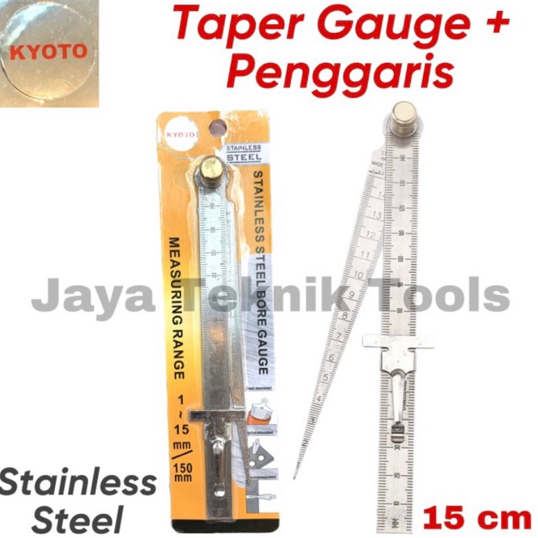 

Taper Gauge Penggaris Kyoto 15 mm Stainless Pengukur Lubang Ruler 15 cm KODE S6W8