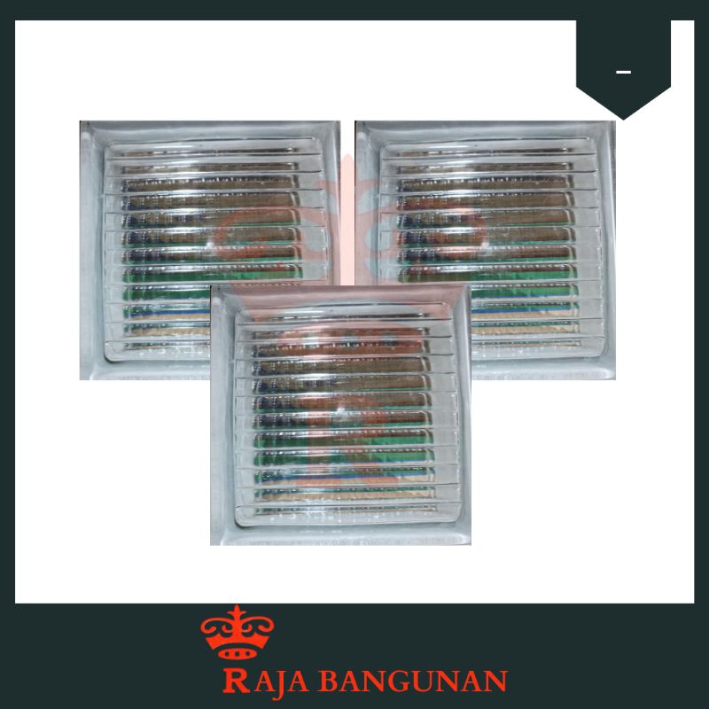 Glass Block Glass Box Mulia Magna Dinding Kaca Motif Linio Garis Lurus Eceran Satuan