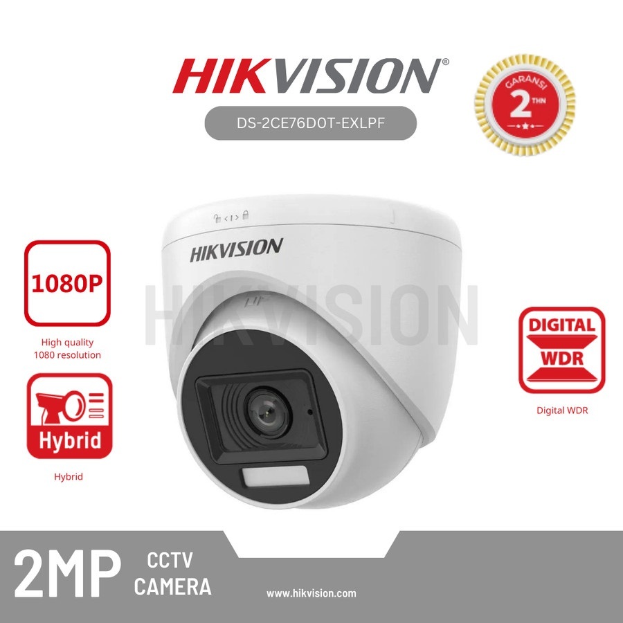 HIKVISION DS-2CE76D0T-EXLPF CAMERA ANALOG CCTV INDOOR 2MP