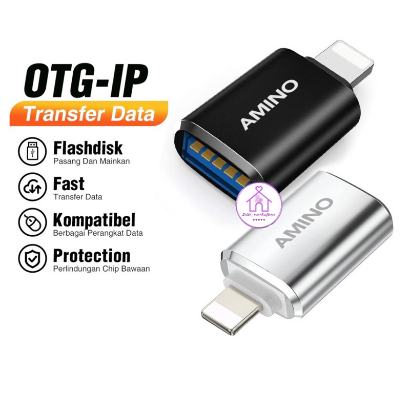 Mini OTG USB untuk Iphone IP OTG Connector Lightning To USB Adapter Converter USB 3.0 Plug Play Flas