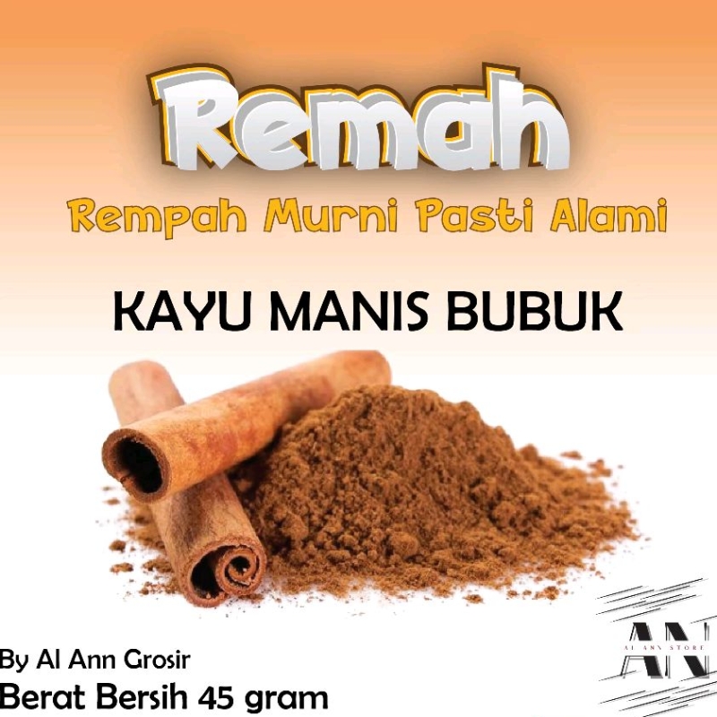 

Kayu Manis bubuk merek Remah, Kayu Manis, Cinnamon powder