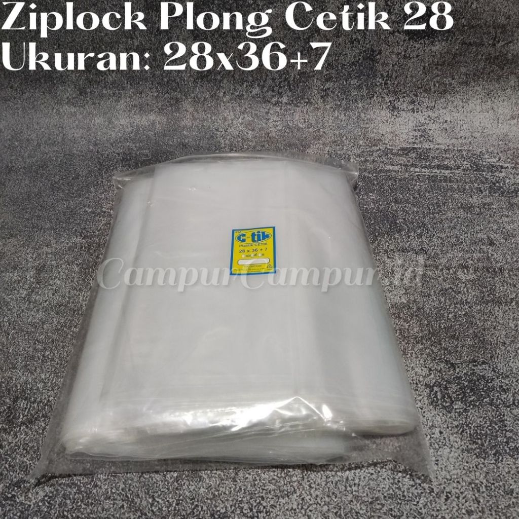 Plastik Ziplock Bening Plong 28x36 +7 isi 100 Plastik Packing Baju Sepatu Plastik Klip plong Besar