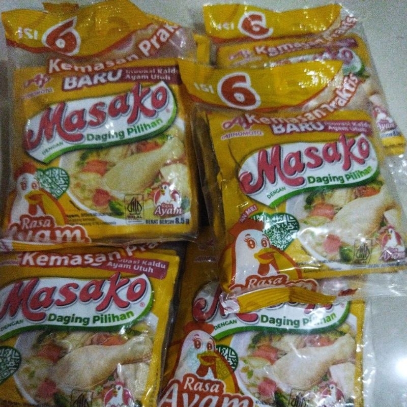 

Masako kaldu ayam/sapi 1 renceng isi 6
