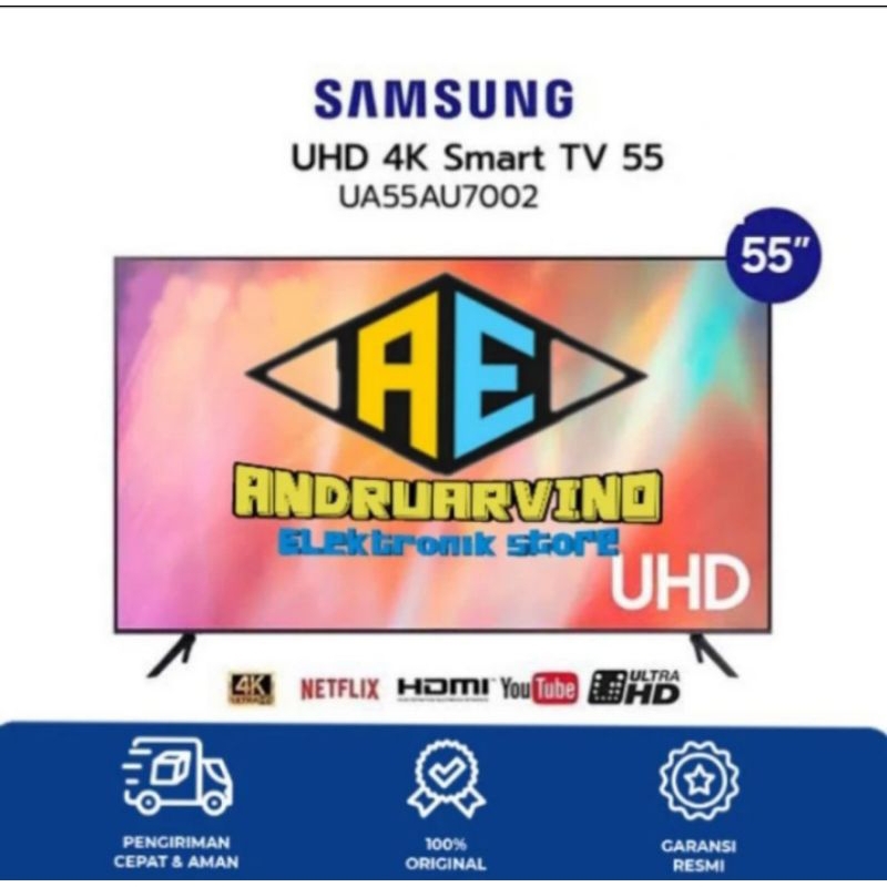 SAMSUNG 55AU7002 CRYSTAL 4K UHD SMART TV 55 INCH UA55AU7002