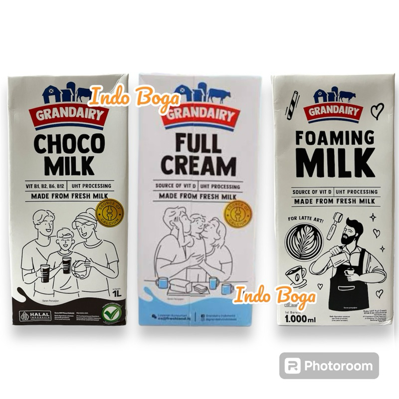 

Grandairy milk susu UHT full cream / foaming milk / choco milk 1 liter