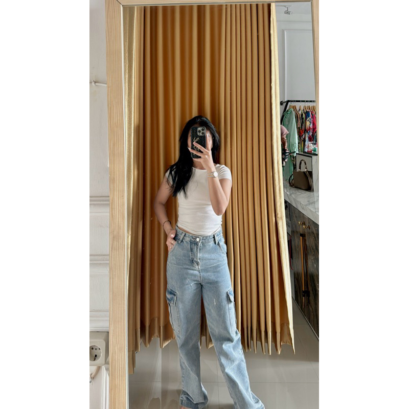 JEANS CARGO BAVE KANTONG SAMPING