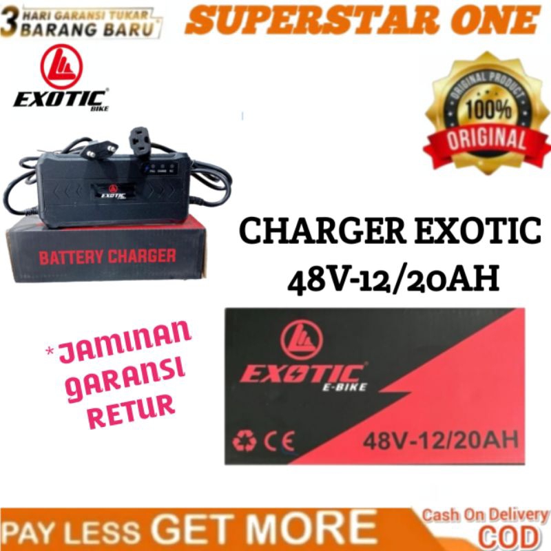 ORIGINAL charger sepeda listrik 48V12AH UNIVERSAL CAS CASAN SELIS  SUPER RIDER SUNRACE ANTELOPE DLL 