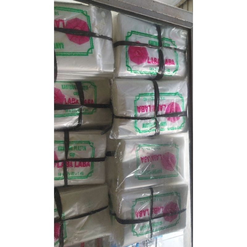 plastik laba-laba butek ukuran 14x27x02= 1 kg isi (10pc), plastik termurah