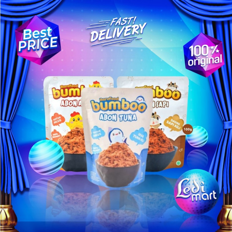 

Bumboo Abon Series 90gr - Abon Sapi - Abon Ayam - Abon Tuna 75gr - Makanan Mpasi Anak - Ledi